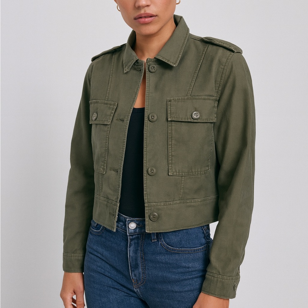 American Eagle Olive Green Utility Military Jacket Women’s Size Medium